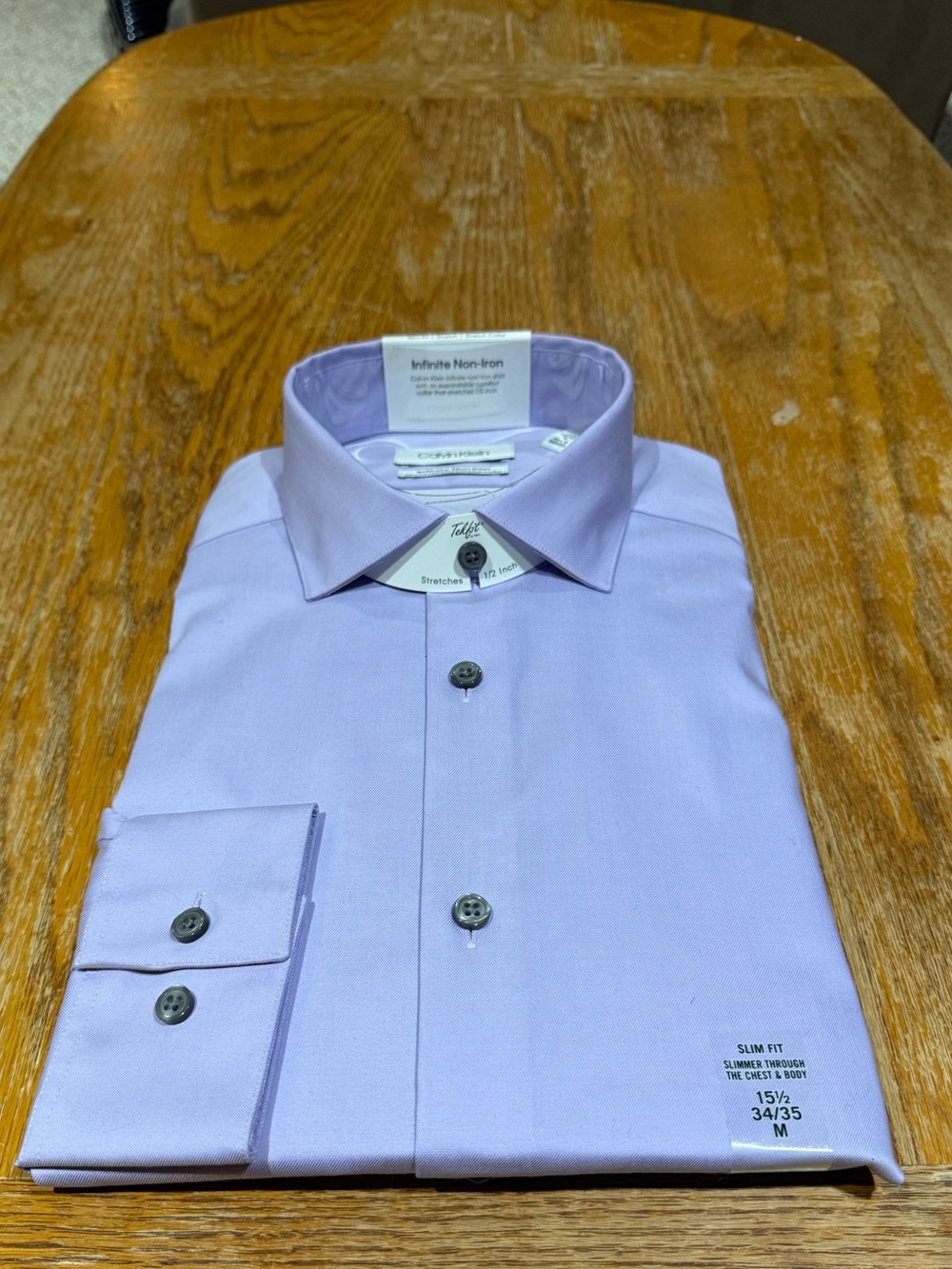 Calvin Klein’s Men's Slim Fit Lavender Dress Shirt